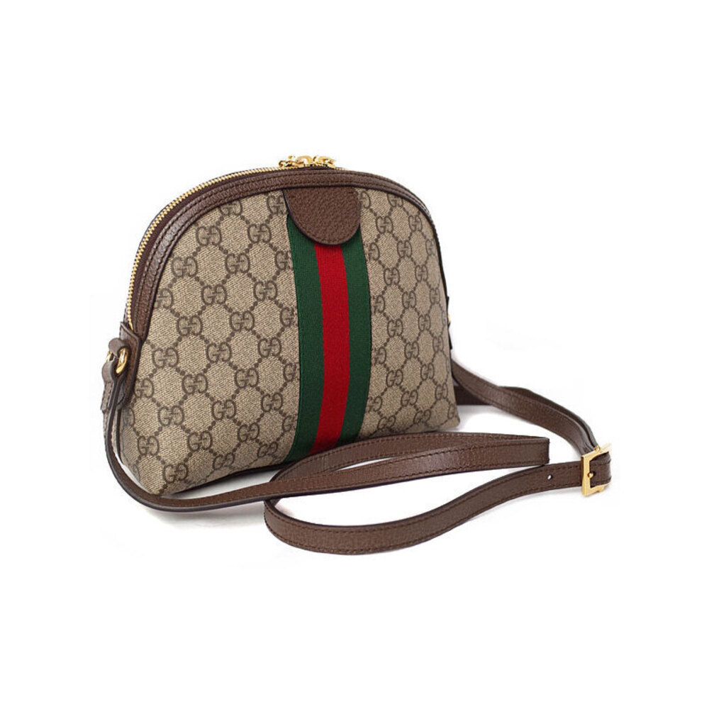 Gucci Brown Canvas Bag GG Shoulder Ophidia Supreme Beige Ebony
